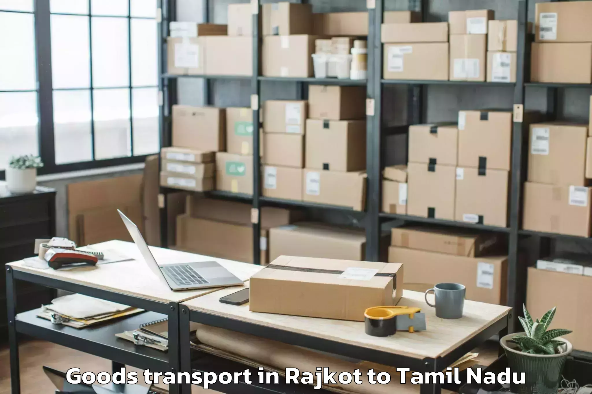 Book Rajkot to Central University Of Tamil Na Goods Transport